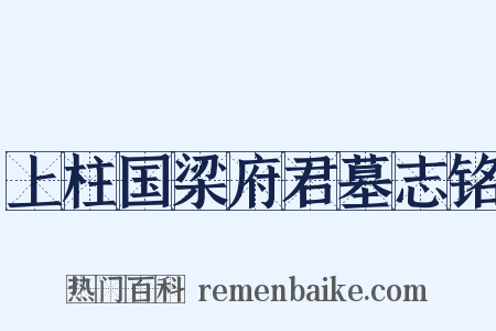 上柱国梁府君墓志铭是什么意思的图片